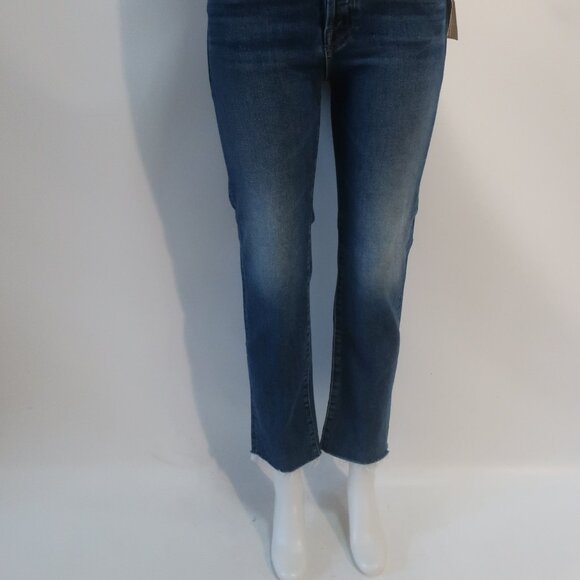 NWT Womens MOTHER Blue The Scrapper Cuff Ankle Fray Smash Banjo's Denim Jeans 24 - Picture 7 of 13
